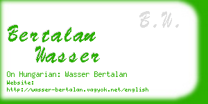 bertalan wasser business card